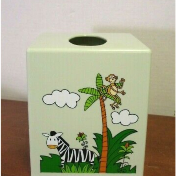NWT Monkey Kingdom TissueBox Cover/Square Holder/Plastic Tropical Vintage RARE - Picture 4 of 7